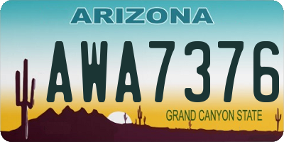 AZ license plate AWA7376