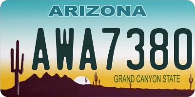 AZ license plate AWA7380