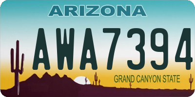 AZ license plate AWA7394