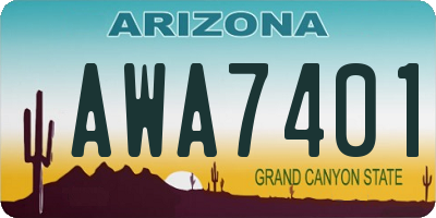 AZ license plate AWA7401