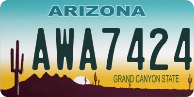 AZ license plate AWA7424