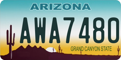 AZ license plate AWA7480