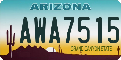 AZ license plate AWA7515