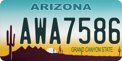 AZ license plate AWA7586