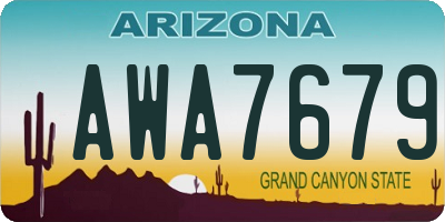 AZ license plate AWA7679
