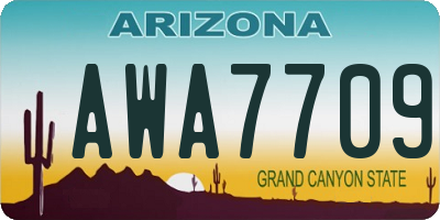 AZ license plate AWA7709