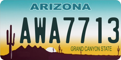 AZ license plate AWA7713
