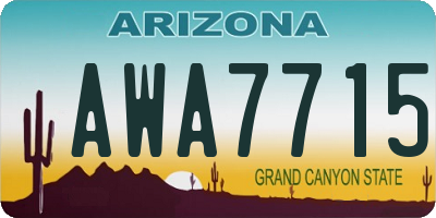 AZ license plate AWA7715