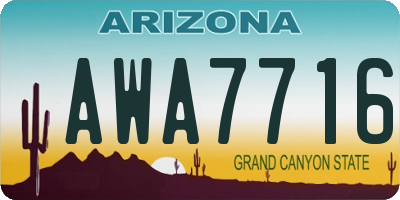 AZ license plate AWA7716