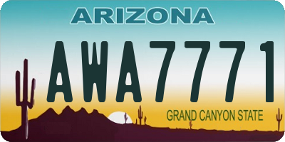 AZ license plate AWA7771