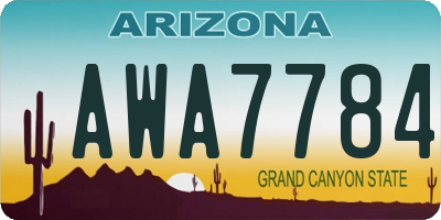 AZ license plate AWA7784