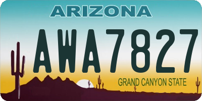 AZ license plate AWA7827