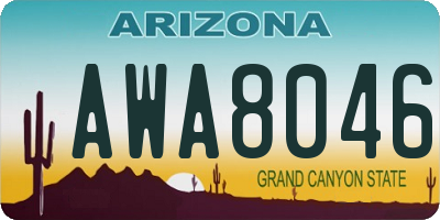 AZ license plate AWA8046