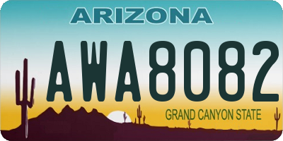 AZ license plate AWA8082