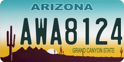 AZ license plate AWA8124