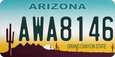 AZ license plate AWA8146