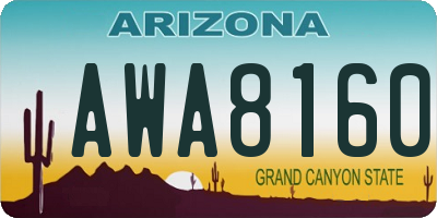 AZ license plate AWA8160
