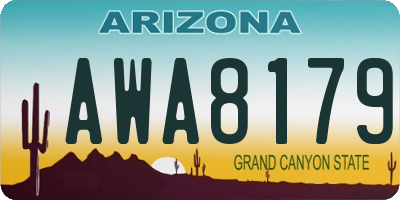 AZ license plate AWA8179
