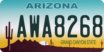 AZ license plate AWA8268