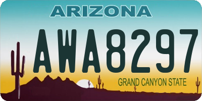 AZ license plate AWA8297