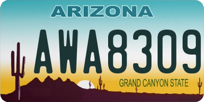 AZ license plate AWA8309