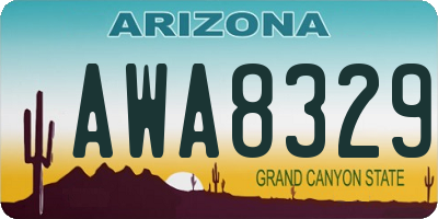 AZ license plate AWA8329