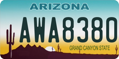 AZ license plate AWA8380