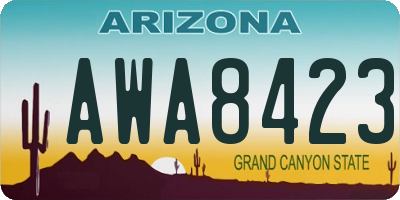AZ license plate AWA8423