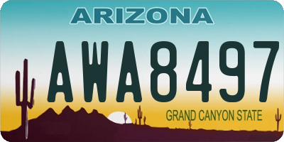AZ license plate AWA8497