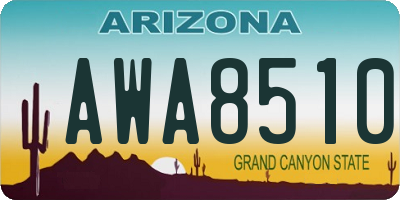 AZ license plate AWA8510