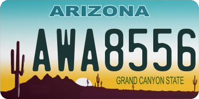 AZ license plate AWA8556