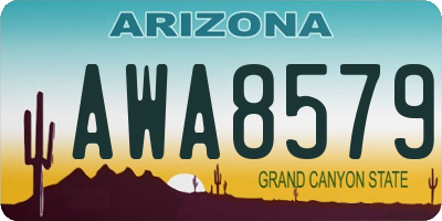 AZ license plate AWA8579