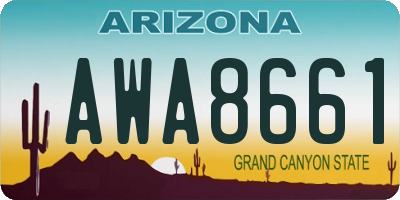 AZ license plate AWA8661