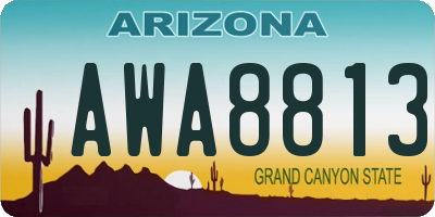 AZ license plate AWA8813