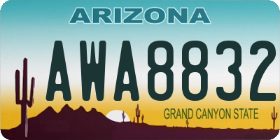 AZ license plate AWA8832
