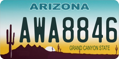 AZ license plate AWA8846