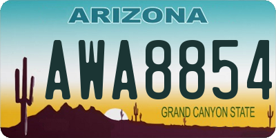 AZ license plate AWA8854