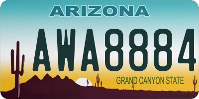 AZ license plate AWA8884