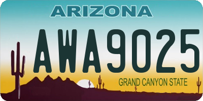AZ license plate AWA9025
