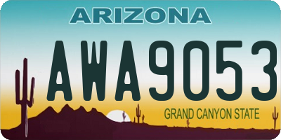 AZ license plate AWA9053