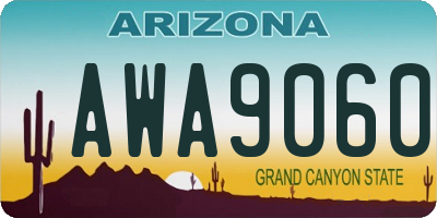AZ license plate AWA9060
