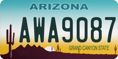 AZ license plate AWA9087