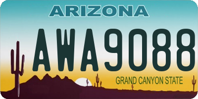 AZ license plate AWA9088