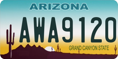 AZ license plate AWA9120