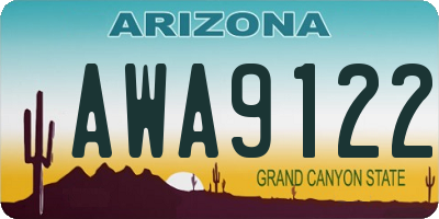 AZ license plate AWA9122