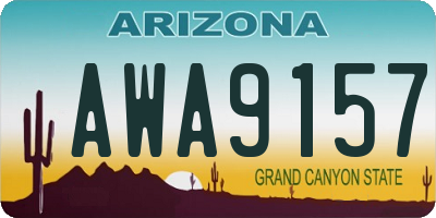 AZ license plate AWA9157