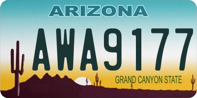AZ license plate AWA9177