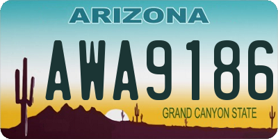 AZ license plate AWA9186