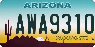 AZ license plate AWA9310