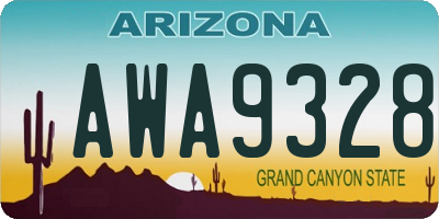 AZ license plate AWA9328
